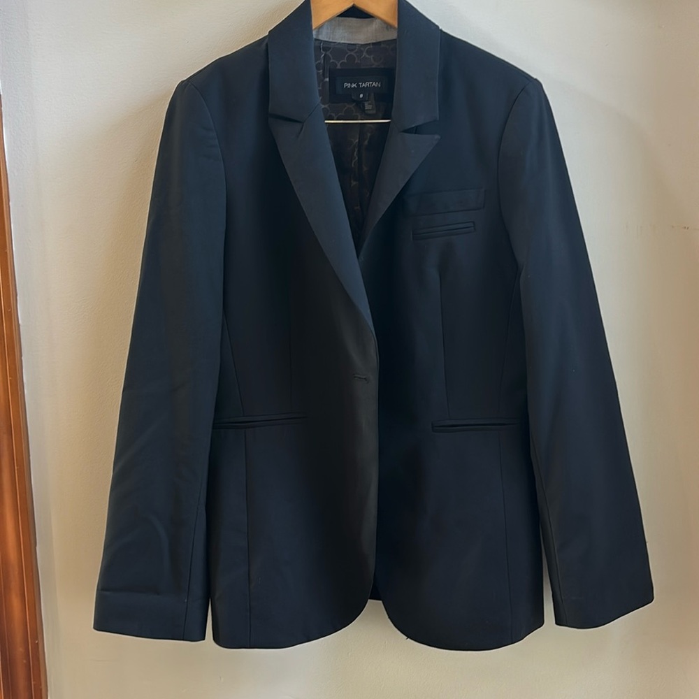 Pink Tartan Black Blazer Jacket